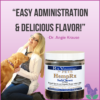 Dr. Angie Krause, holistic veterinarian, with jar of HempRx Dog Chewz easy administration CBD treats for dogs
