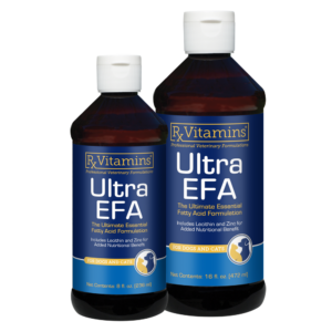 Ultra EFA fish oil for dogs and cats in 8oz and 16oz bottle