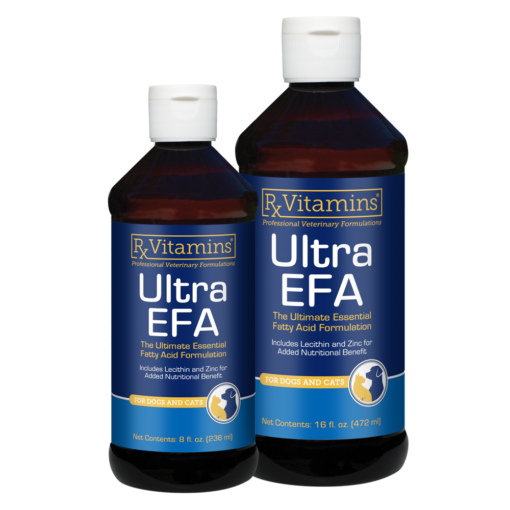 Ultra EFA fish oil for dogs and cats in 8oz and 16oz bottle